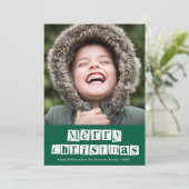 White Script Kerstkaart (Staand voorkant)