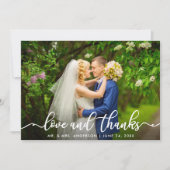 White Script Love en Bedankt | Weddenfoto (Voorkant)