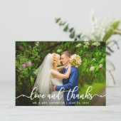White Script Love en Bedankt | Weddenfoto (Staand voorkant)