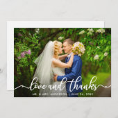 White Script Love en Bedankt | Weddenfoto (Voorkant / Achterkant)