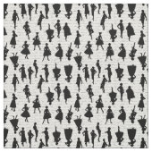 White script midden jaren 1950 silhouet stof (Swatch)