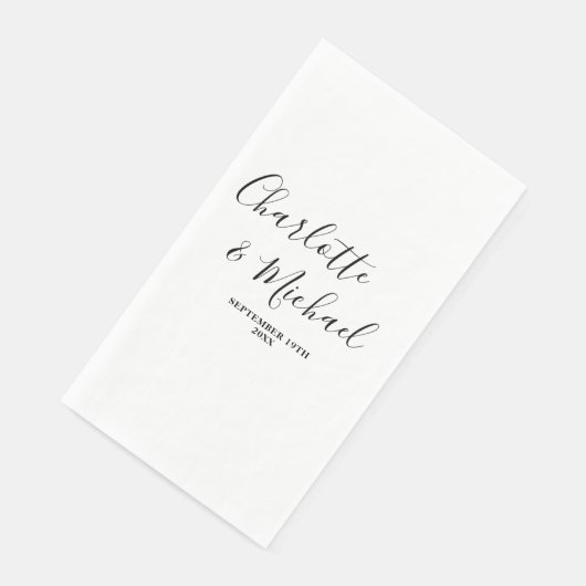 White Script minimalistische bruiloft Servet (Hoek)