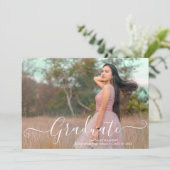 White Script Modern Afstuderen Afstuderen Foto Aankondiging (Staand voorkant)