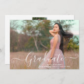 White Script Modern Afstuderen Afstuderen Foto Aankondiging (Voorkant / Achterkant)
