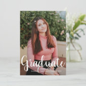 White Script Modern Afstuderen Afstuderen Foto Kaart (Staand voorkant)