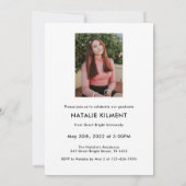 White Script Modern Afstuderen Afstuderen Foto Kaart (Achterkant)