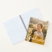 White Script Modern Afstuderen Afstuderen Foto Notitieboek (Binnen)