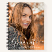 White Script Modern Afstuderen Afstuderen Foto Notitieboek (Voorkant)