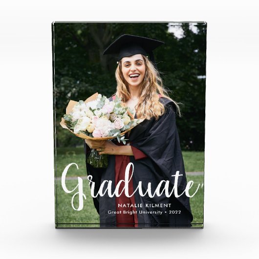 White Script Modern Afstuderen Afstuderen Fotoblokken (Voorkant)