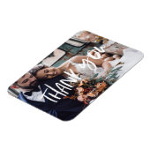 White Script Modern Photo Weddenschap Bedankt Magneet (Linkerzijde)