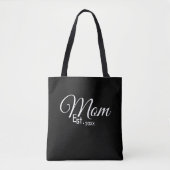 White Script Mom Established New Mom Tote Bag (Voorkant)