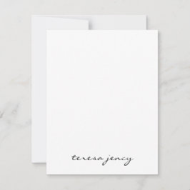 White Script Monogram | Minimalist Modern Design Notitiekaartje