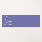 White Script Monogram Periwinkle Yoga Mat (Voorkant (horizontaal))