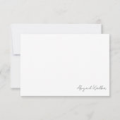 White Script naam botanisch dank u Bedankkaart (Achterkant)