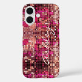 White Script Naam op Glitter Case-Mate iPhone Case (Achterkant)
