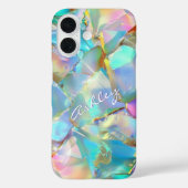 White Script Naam op Opal achtergrond Case-Mate iPhone Case (Achterkant)