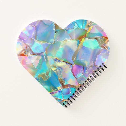 White Script Naam op Opal achtergrond Notitieboek (Achterkant)