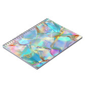 White Script Naam op Opal achtergrond Notitieboek (Linkerzijde)