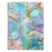 White Script Naam op Opal achtergrond Notitieboek (Voorkant)