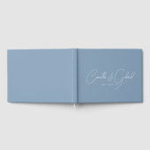 White Script Namen Bruiloft Dusty Blue Gastenboek (Volledig)