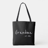 White script Oma gevestigd Tote Bag (Achterkant)