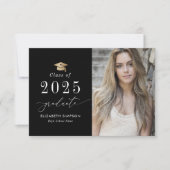 white script photo afstuderen aankondiging (Voorkant)