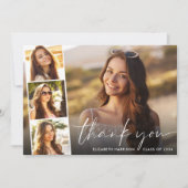 White Script Photo-Afstuderen Bedankkaart (Voorkant)