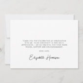 White Script Photo-Afstuderen Bedankkaart (Achterkant)
