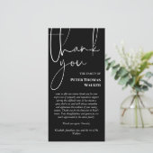 White Script & Photo Funeral Hartelijk dank Bedankkaart (Staand voorkant)