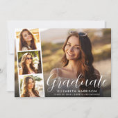 White Script Photo Overlay Afstuderen Aankondiging (Voorkant)