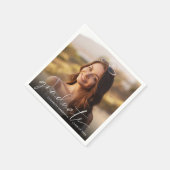 White Script Photo Overlay Graduparty Servet (Hoek)