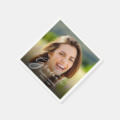 White Script Photo Overlay Graduparty Servet (Hoek)