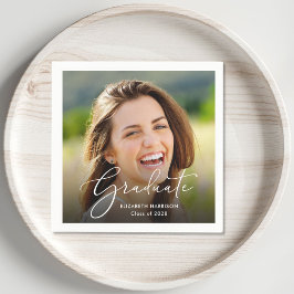 White Script Photo Overlay Graduparty Servet