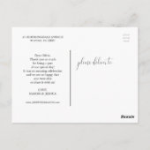 White Script Photo Wedding Hartelijk dank Briefkaa Briefkaart (Achterkant)