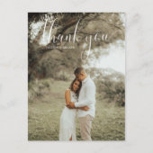 White Script Photo Wedding Hartelijk dank Briefkaa Briefkaart (Voorkant)