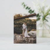 White Script Photo Wedding Hartelijk dank Briefkaa Briefkaart (Staand voorkant)