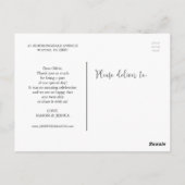 White Script Photo Wedding Hartelijk dank Briefkaa Briefkaart (Achterkant)