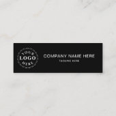 White Script QR op zwart Mini-oproepkaart ontwerp Contactkaartje (Achterkant)