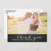 White Script Rustic Afstuderen Hartelijk dank Brie Briefkaart (Voorkant / Achterkant)