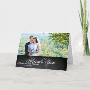 White Script Rustic Wedding Bedankt