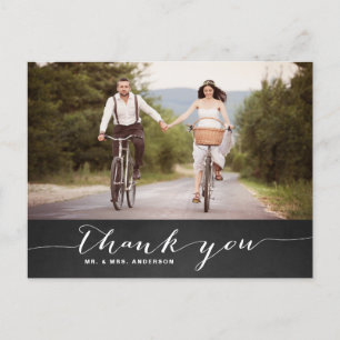 White Script Rustic Wedding Hartelijk dank Briefka Briefkaart