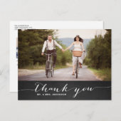 White Script Rustic Wedding Hartelijk dank Briefka Briefkaart (Voorkant / Achterkant)