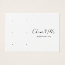 White Script Three Pair Stud Earring Holes