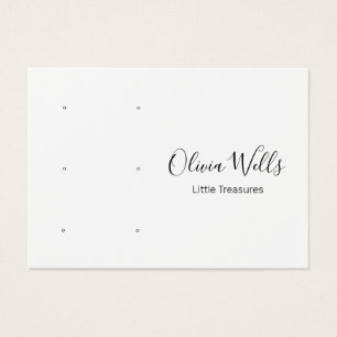 White Script Three Pair Stud Earring Holes Visitekaartje