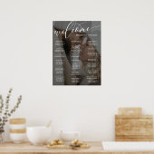 White Script Welcome Photo Wedding Seining Chart Poster (Keuken)