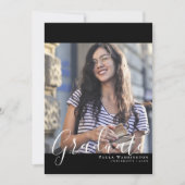 White Script | Zwart Lijst | Twee foto-Afstuderen Aankondiging