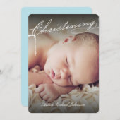 White Scripting Cross Foto Religious Kaart (Voorkant / Achterkant)