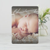 White Scripting Cross Foto Religious Kaart (Staand voorkant)