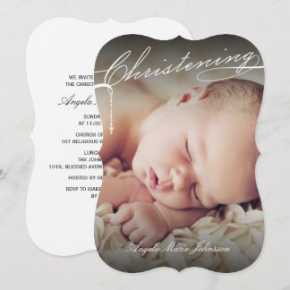 White Scripting Cross Foto Religious Kaart