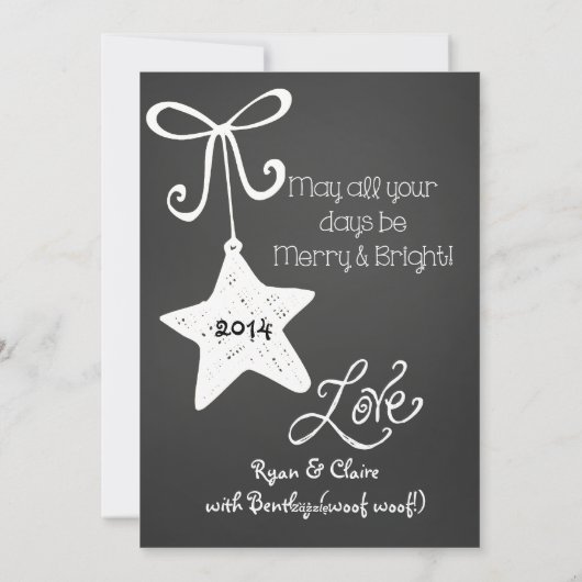 White Scroll Gepersonaliseerd Photo Holiday Card Feestdagenkaart (Achterkant)